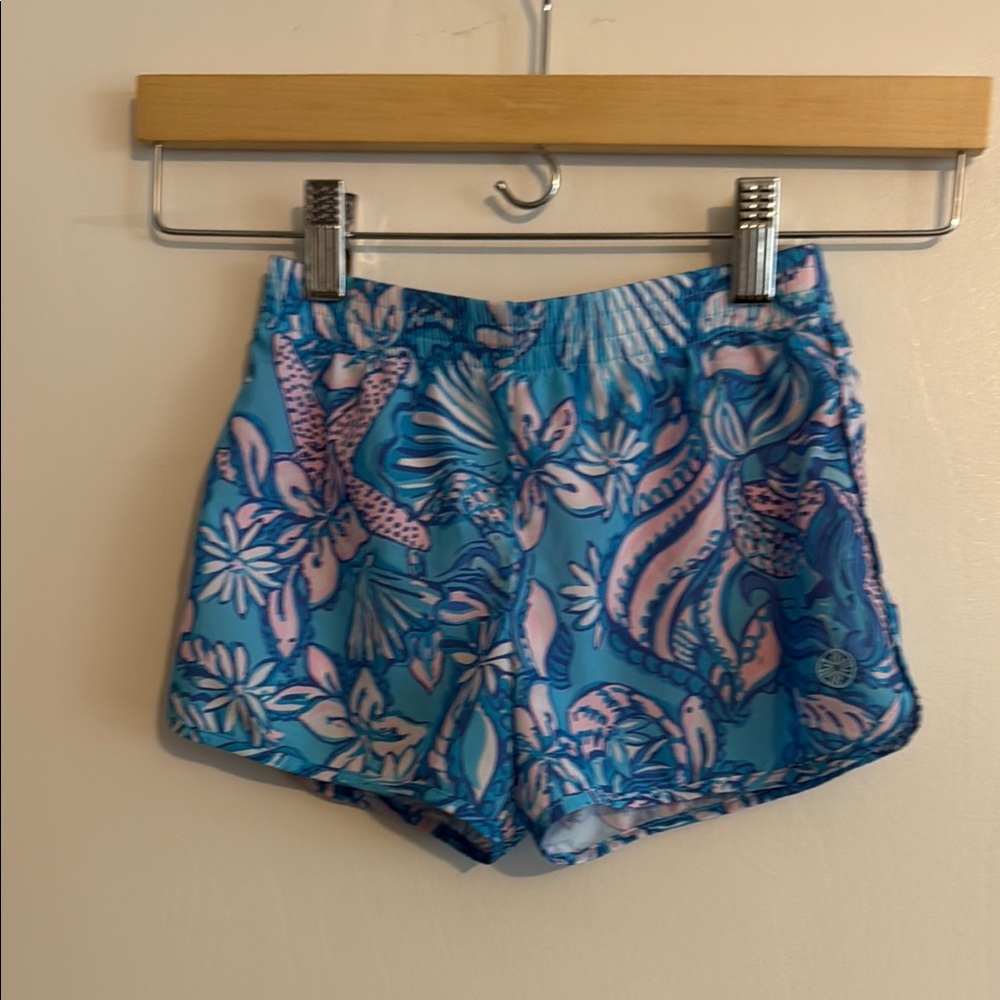 Lilly Pulitzer Blue and Pink Tropical Print Shorts
